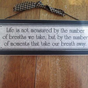 Wall Decor, black and tan, 10.5 x 3.5 x 0.75